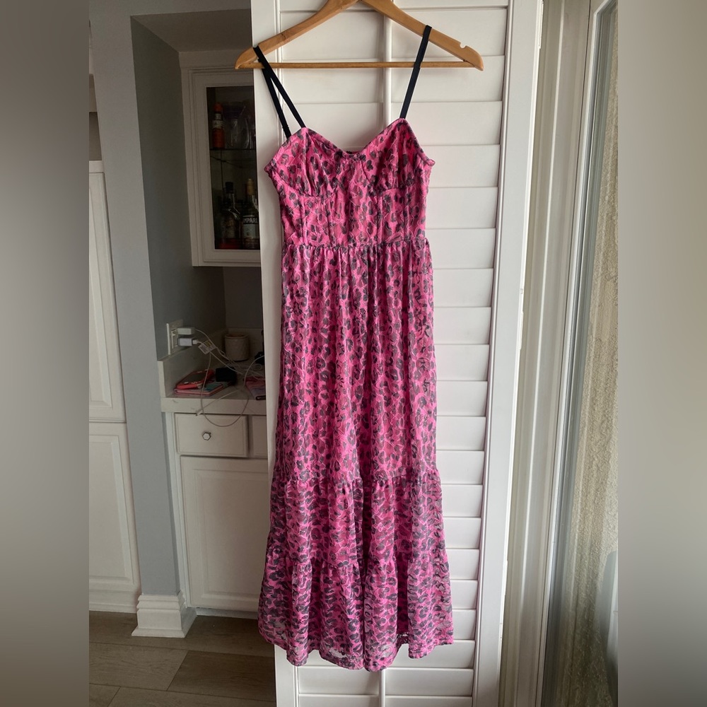 Betsy Johnson pink leopard Wild N Out bustier dress